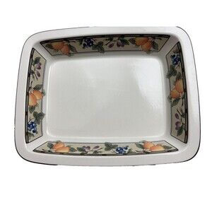 Mikasa Intaglio Garden Harvest CAC29 Rectangular Serving Platter Fruit Floral 12